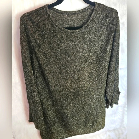 Vintage Gold Metallic Knit Sweater Tunic - Picture 2 of 6